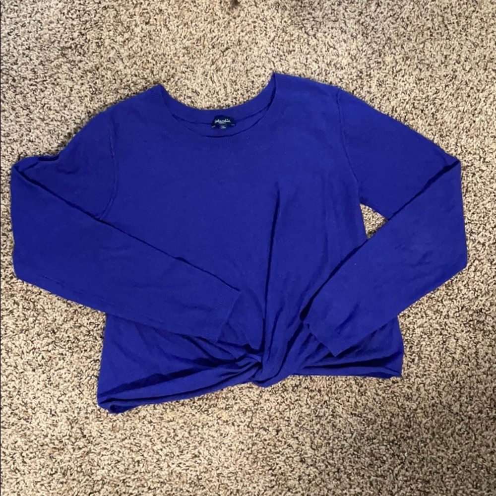 Splendid XS blue twist-front sweater